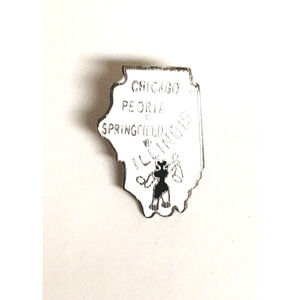 Vintage State of Illionois Shaped Hat Lapel Pin